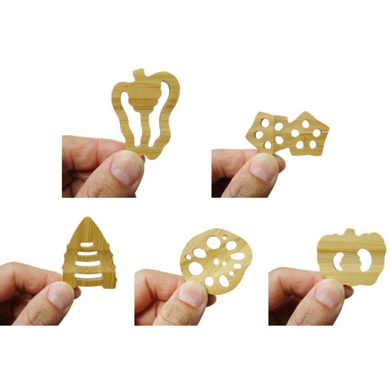 【寄せ竹細工】竹の箸置き 『野菜(5種) 箱入り』