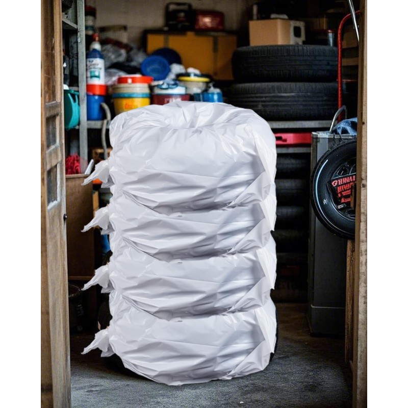 BHLOR Extra-Large Tire Storage Bags, 48x48 Plastic Tire Bags, 4PCS