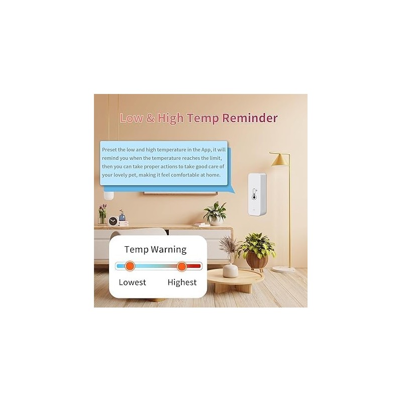 Wi-Fi Smart Thermometer Hygrometer, Digital Mini Indoor Temperature and Humidity