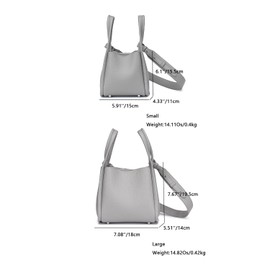 YONBEN Leather Tote Bag Slouchy Handbag with Zipper Bucket Bags for Women(Shark Gray)