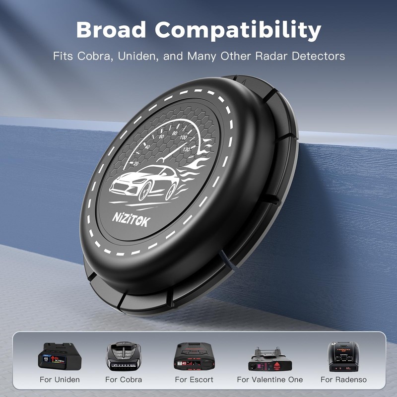 Upgraded Magnetic Radar Detector Dashboard Mount with N52 Magnets, Adhesive