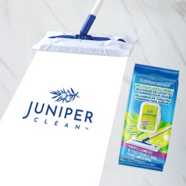 Juniper CLEAN Wet Floor Wipes, Multi Surface Floor Cleaner Wet Mop Pads Fit Swiffer Sweeper Mop, Fresh Scent & Plant-Based Textured Cloth Trap Absorb Dirt, 20 Count (Pack of 3)