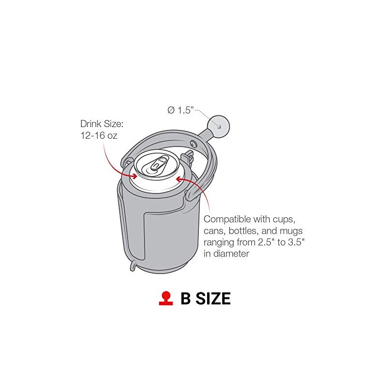 Ram Mount Self-Leveling Cup Holder with 1-Inch Ball and Cozy,