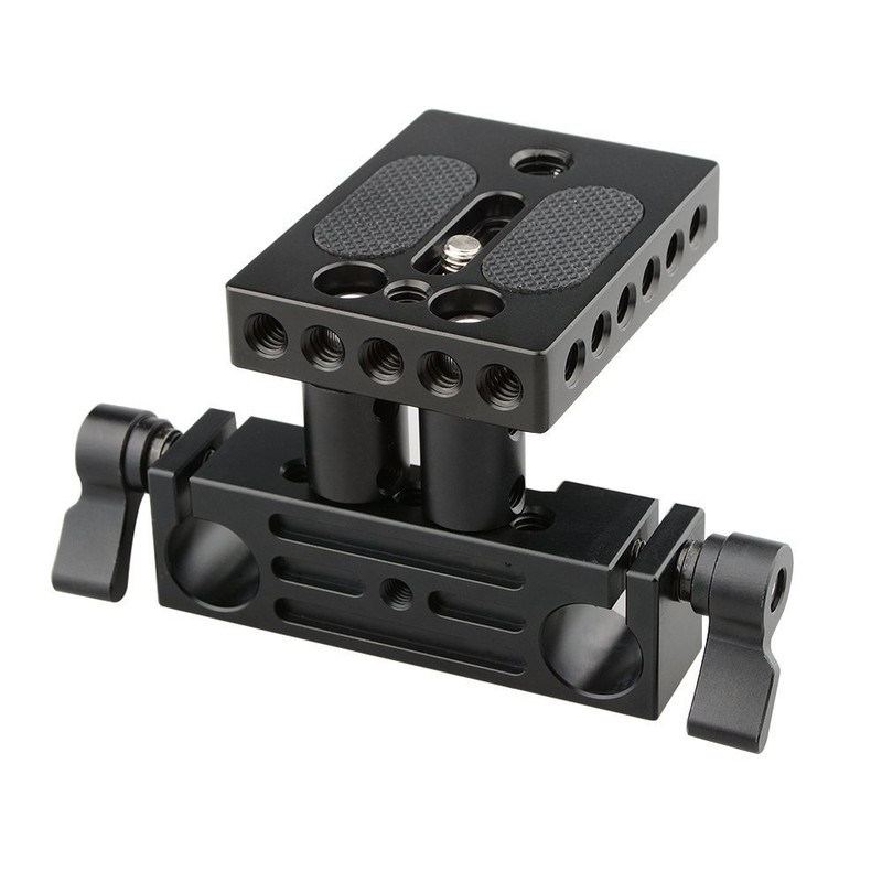 CAMVATE Rail Rod Support System DSLR Baseplate Mount + Rail