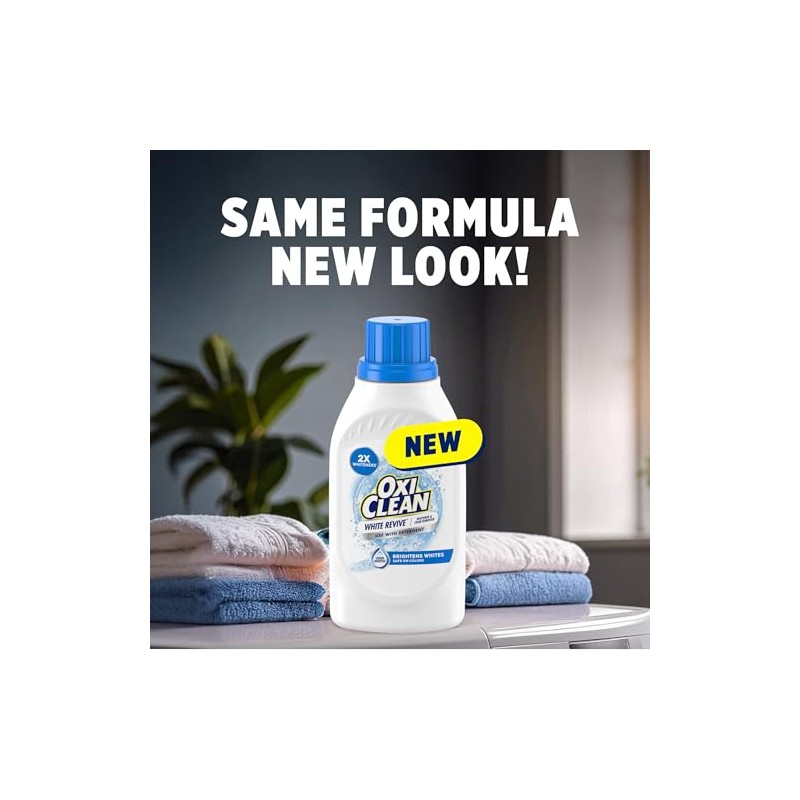 OxiClean White Revive Whitener & Stain Remover Liquid Additive, Water-Activated