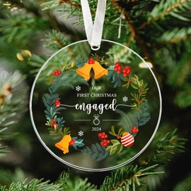 Engagement Ornament 2024, First Christmas Engaged Ornament 2024, Engaged Christmas Ornament 2024, Engagement Gifts for Couples, Our First Christmas Ornament 2024