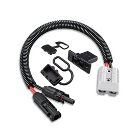 50A Anderson Connector to 10AWG Solar Panel Connectors Cable with Mounting Panel, 600V Solar Inverter Charger for Solar Generator Battery Pack Kit 1.31ft (40cm)