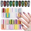 DANNEASY 20 Rolls Glass Paper Sheets, Cellophane Film Nail Foil