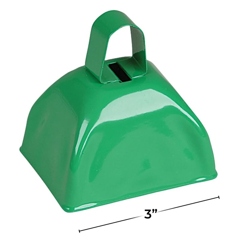 Green Metal Cowbell - 12 Pack