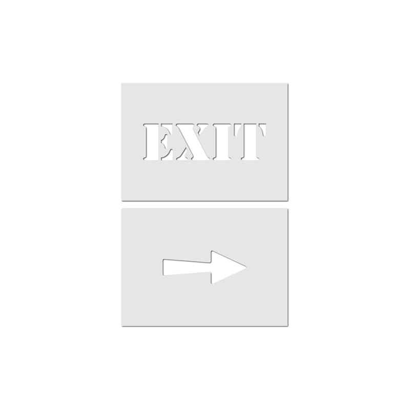 Exit and Arrow Stencil Set - Small Exit Word and
