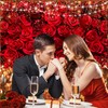 Red Rose Valentine's Day Banner Backdrop, Valentine's Day Party Decorations,