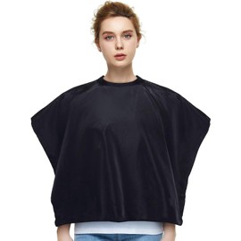 izzycka Capa de maquillaje, capa de tinte para el cabello, de nailon, impermeable, para salón de belleza, para clientes, estilo profesional, capas de champú con cierre de presión ajustable. Delantal de corte de pelo