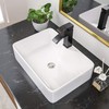 Rectangular Vessel Sink - Beslend 19”x15” White Modern Ceramic Porcelain