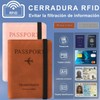 2 PACK Cartera para Pasaporte RFID, Pasaporte Funda para Hombres