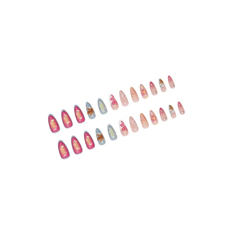 24 uñas postizas de almendra para uñas postizas de acrílico