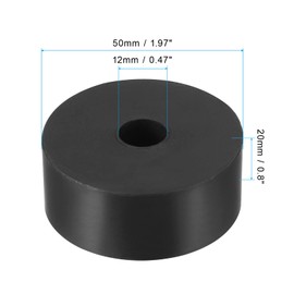 PATIKIL Vibration Isolation Washer 2" OD 0.5" ID 0.8" Thick, 4 Pack Rubber Round Anti Mechanical Damping Feet Pads, Black