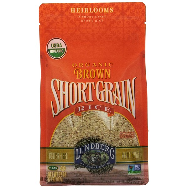 Lundberg Brown Short Grain Rice, 32 Ounce (Pack of 6), Organic