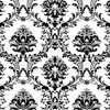 Norwall BK32013 Document Damask Prepasted Wallpaper, Black, White