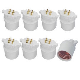 8 x GX10q to E26 Base Conversion Adapter, Bypass Ballast / Transformer Required! E-Simpo® GX10Q to E26 Base Conversion Adapter, (GX10q-1/-2/-3/-4), GX10Q to E26 Converter, GX10Q to E26/E27 Converter