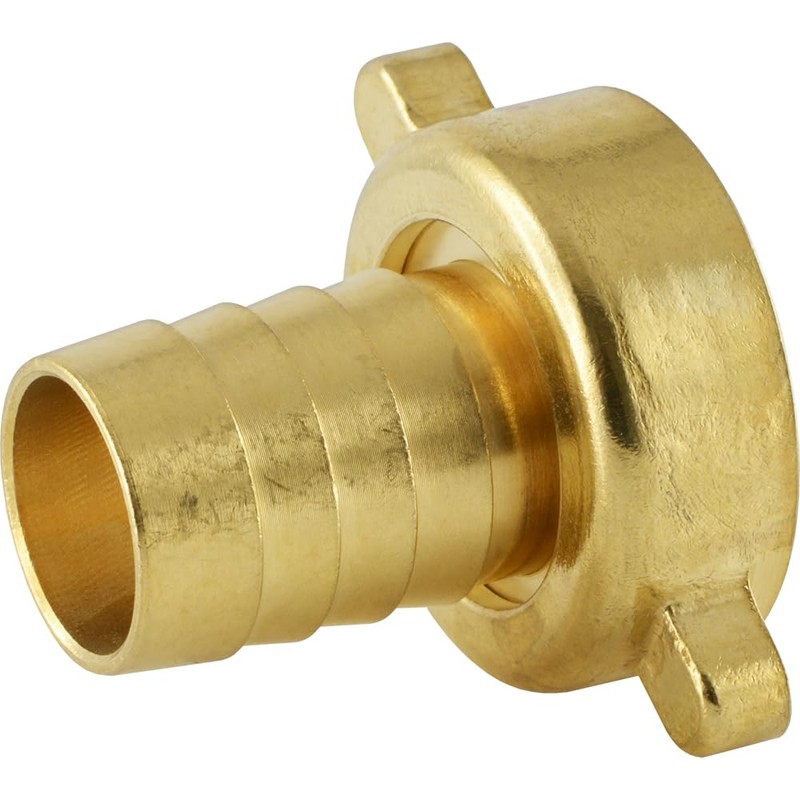 fittingteile Hose Nozzle with Wing Union Nut, Flat Sealing Brass