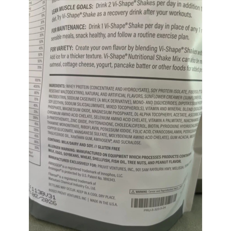 Visalus 2 Visalus Vi Shape Nutritional Shake Mix (48 Servings)