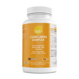 PuroOmega Curcumin Complex - Tripple Concentrated Omega 3 Oil Blended with Highly bioavailable Turmeric Supplement, 2 Months Supply. A VitalemedyMD Product