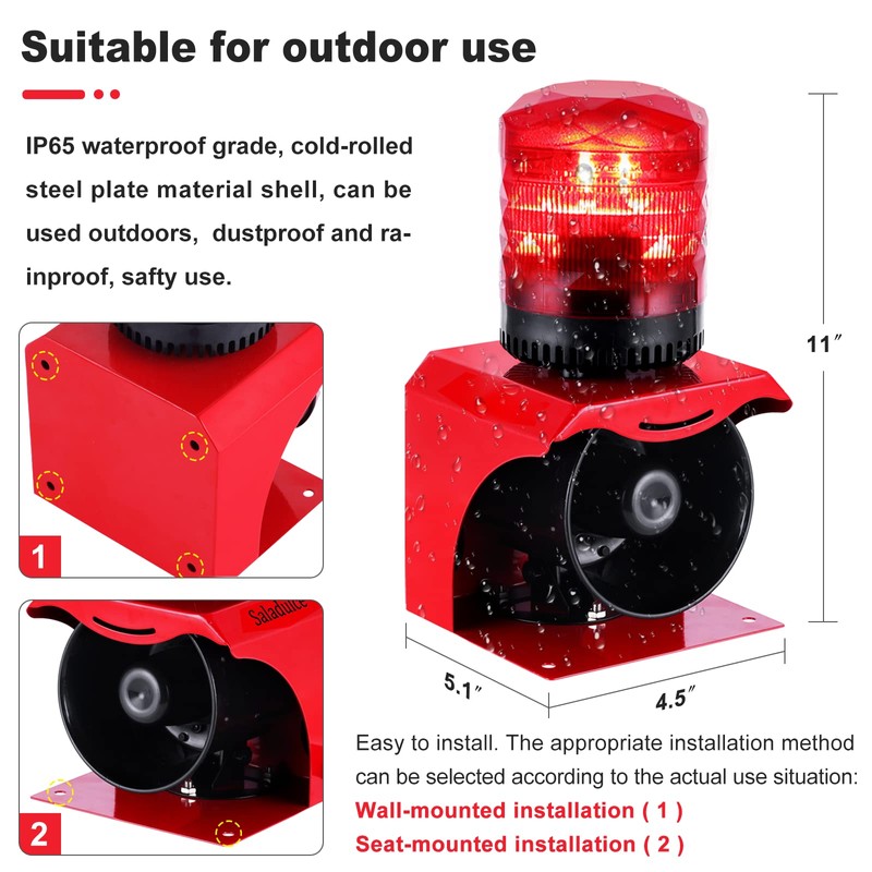 Industrial Strobe Alarm Outdoor Alarm Siren and Strobe SF512 Emergency