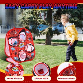 Spider 5 in 1 Bean Bag Toss Game for Kids,Corn Holes Indoor Outdoor Backyard Yard Game Sets,Toddler Toys for 3-8 Year Old Boys Girls,Outside Lawn Party Activities Toys,Christmas Birthday Gift for Kids