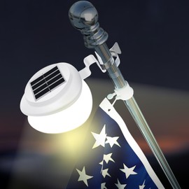 Flag Pole Light Solar Powered Warm Light 3000K, Flagpole Solar Light for 5ft 6ft Flagpoles, Solar Flag Pole Light Outdoor Waterproof LED for Outside House Garden Yard American Flags Decor (White)