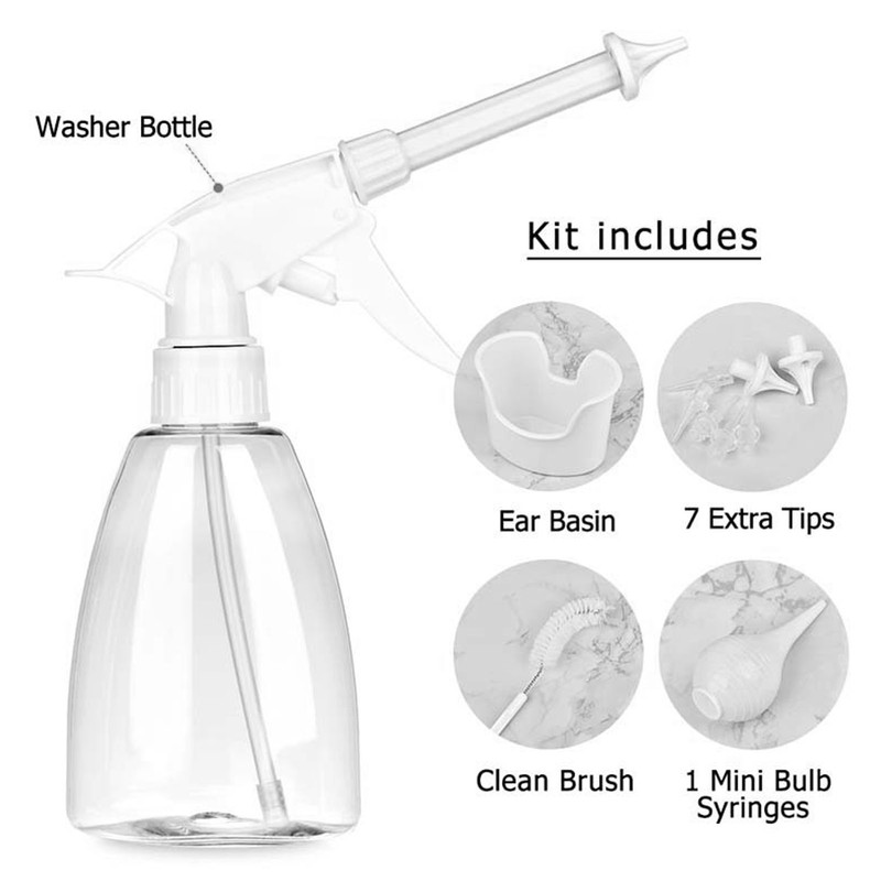 Ear Washer Cleansing Kit Conical Shaped Wax Removal 7 Nozzle