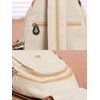 POPUCT Cotton Boho Small Backpack Fashion Hand Knitting Mini Chest