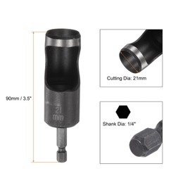 HARFINGTON 3pcs Leather Hollow Punch 1/4 Hex Shank for Drills, 21mm Dia Rotary Hole Punch for Thick Fabrics Leathercraft Working