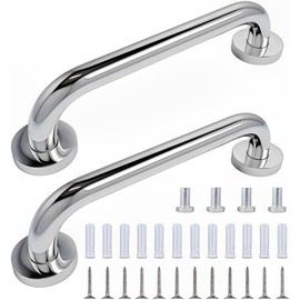 SHSHbuy Shower Grab Bar, Pack of 2 Handle Bars for Seniors, Bathroom Grab Bar, Non-Slip Free Grab Handle, Stainless Steel for Kitchen, Stairs, Toilet (30 cm)