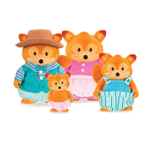 Li'l Woodzeez 6483 Acces Battat Li’l Woodzeez – Tippytail Fox Family – 5pc Set with Miniature Figurines and Storybook – Animal Toys and Accessories for Kids Age 3+