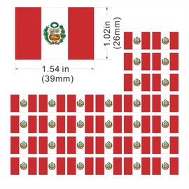 Womaha 30 Temporary Peru Flag Tattoos Fans Face Tattoo Stickers for Adults Kids Group Activity Props