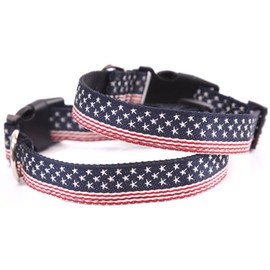 NACOCO American Flag Dog Collar with Stars and Striped for Dog(M)