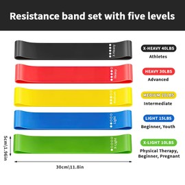 Astrevo 5Pcs Resistance Band Exercise Band Set Designed for Women Strength Training Provides Multiple Levels of Resistance and Flexibility Perfect for Workout Gym Exercise Bands (PINK*5)