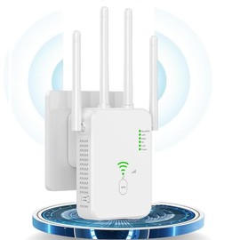 GUHUASHI Test 004 WLAN Amplifier WLAN Repeater 1200 WiFi Repeater, WLAN Amplifier Compatible with All WLAN Devices Dual WLAN, 5GHz / 867 Mbit/s and 2.4 GHz / 300 Mbit/s, AP Mode
