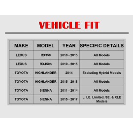 AutopartsMAXonine Drilled Slotted Front Rear Brake Rotors Pads Brakes for Sienna Highlander RX350