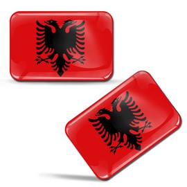 SkinoEu® 2 x 3D Sticker Albania Albanian Flag F 66