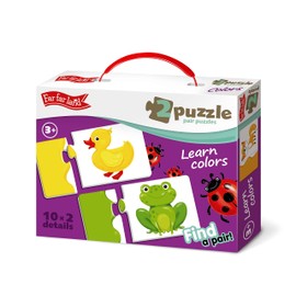 Toddler Puzzles 10 in 1 Double Jigsaw Puzzles Learn Colors (10 Images, 20 Pcs) Educational Toys Creative Puzzles for Toddlers Bright and Colourful Kids Puzzles for age 3 Year Olds +