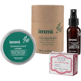 immi Kit Desodorante Axilas, Pies y Cuerpo, 1 Jabon 50gr la Artesanal