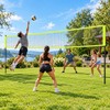 Adjustable Outdoor Volleyball Net System with Steel Poles, Ball, Pump,