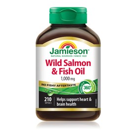 Salmón silvestre y aceite de pescado sin sabor Fishy Aftertaste 1.000 mg                                                                              