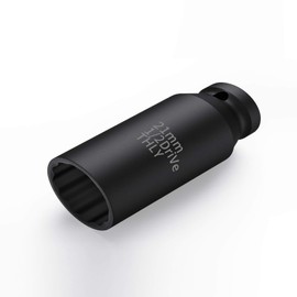 21mm Socket 1/2 Drive, 1/2 Inch Impact Metric 12-Point Deep Axle Nut Socket Set, CR-MO for Easy Removal of Axle Shaft Nuts (21MM)