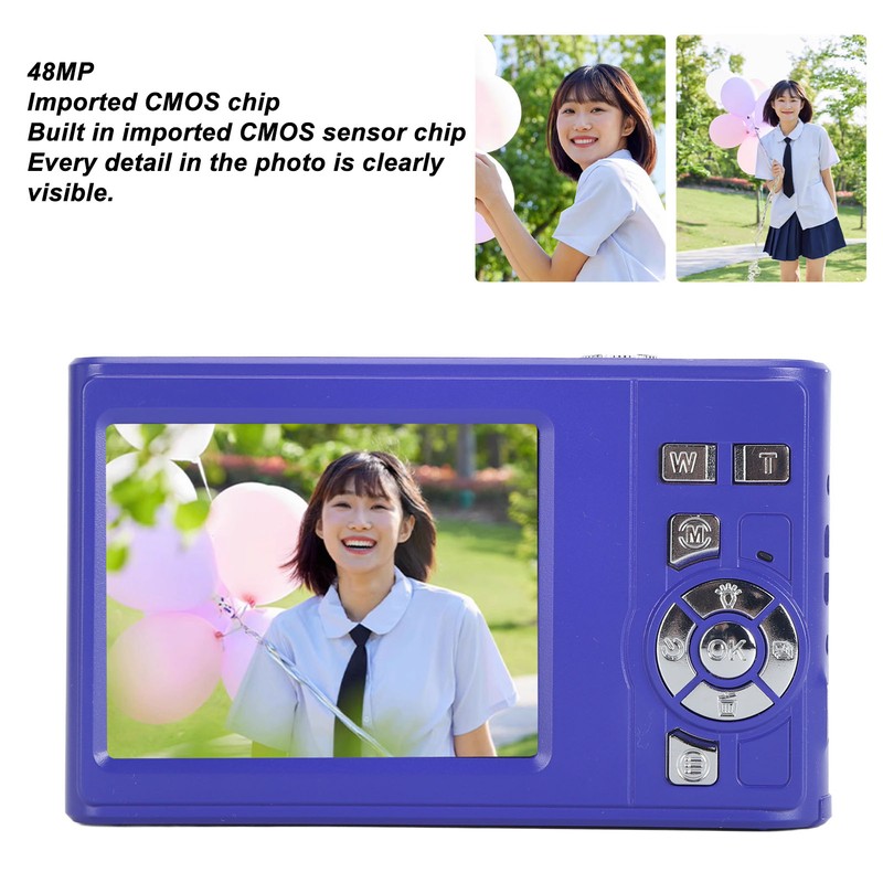 Digital Camera 48MP 2.7K HD 8x Zoom Compact 2.8 Inch