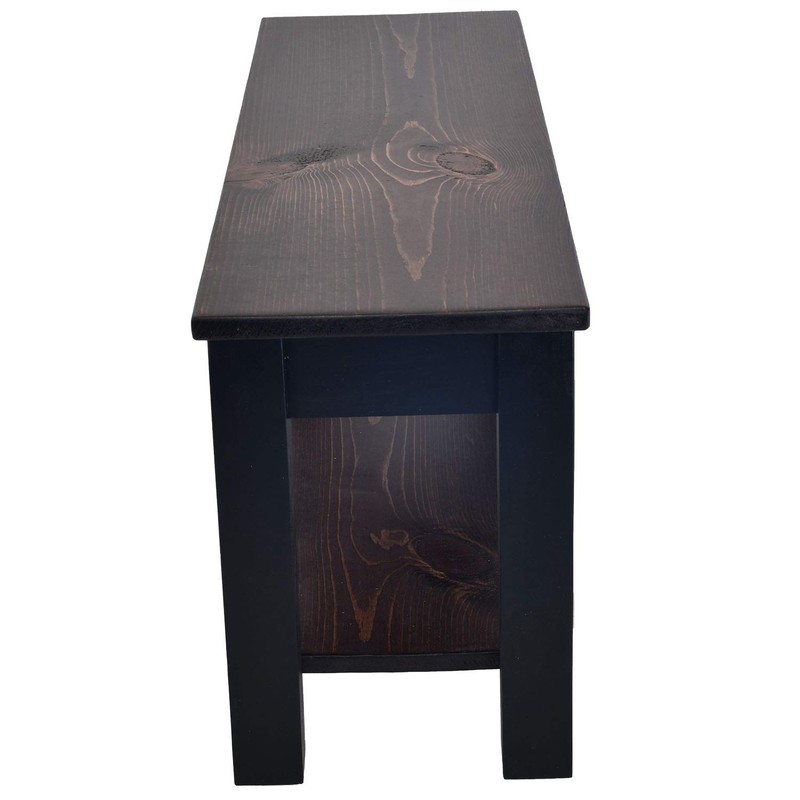 Red Mahogany and Black Bench with Shelf (36)
