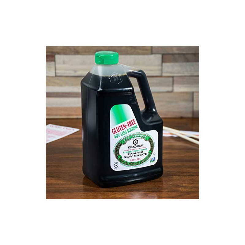 Kikkoman Less Sodium Gluten Free Tamari Soy Sauce .5 Gallon