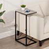 Vagusicc C Shaped End Table for Couch, 33.2'' Extra Tall