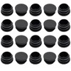 Kyuionty 20 Pack 1-1/8" Round Black PE Plastic Plugs for